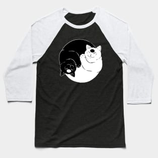 Yin Yang cute sleeping Cats Baseball T-Shirt